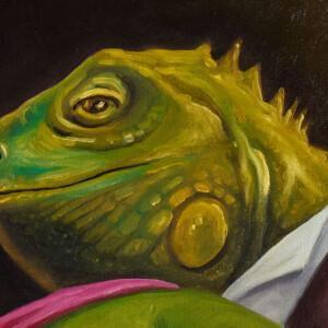 Sagrada Familia Reptiliana - Hector Gomis - Óleo sobre lienzo